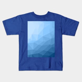 Classic Blue geometric mesh ombre pattern Kids T-Shirt